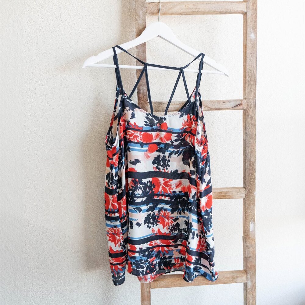 Simply Styled Floral Sleeveless Top | Size L | Strappy Back